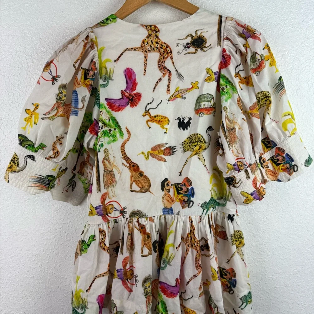 RHODE Ava Top S Safari Print HTF Peplum Ruffle Wrap - Picture 9 of 12